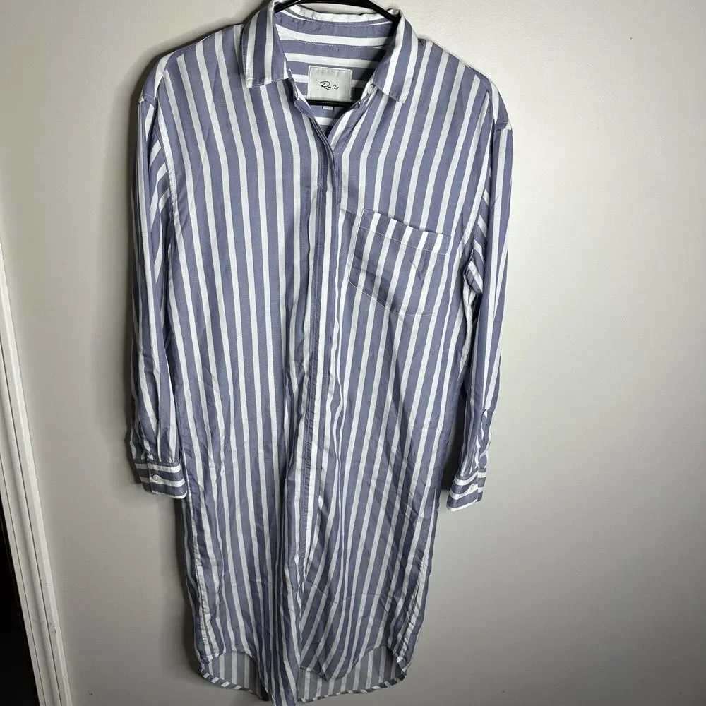 Rails Ames Turin Stripe Dress Collared Oversized Button Long Sleeve‎ Womens XS